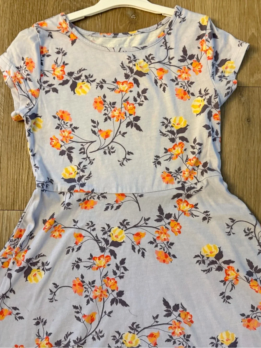Children Place Girl's Size 7/8 Lavender Casual Dress With Floral Pattern